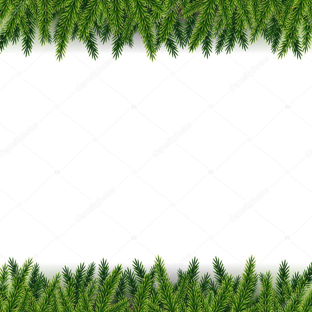 Isolated Firtree Frame With Gradient Mesh, Vector Illustration