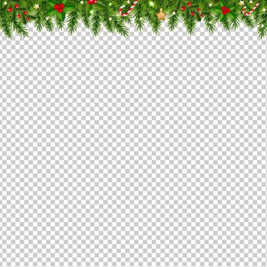 Şeffaf Arkaplanda Noel çelengi Gradyan Örgü, Vektör İllüstrasyonu