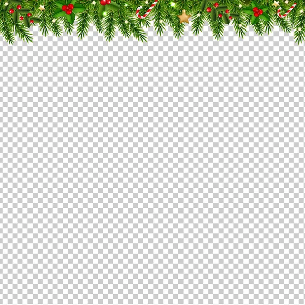 Рождественская Гирлянда Прозрачном Фоне Градиентной Сеткой Векторная Иллюстрация — стоковый вектор