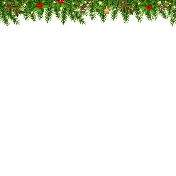 Kerst Slinger Transparante Witte Achtergrond Met Gradiënt Mesh Vector Illustratie — Stockvector