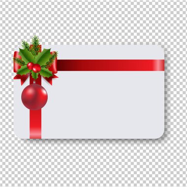 Boş Hediye Etiketi Kırmızı Kurdele Şeffaf Arkaplan Gradyan Ağ, Vektör Resimleri