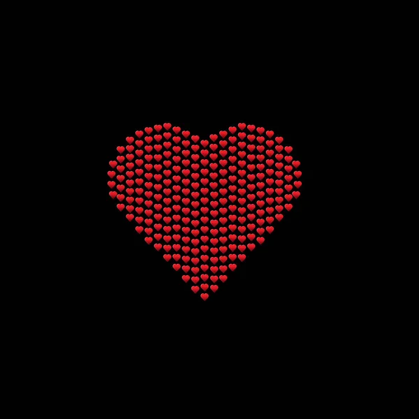 Tarjeta Negra Con Corazón Con Malla Gradiente Ilustración Vectorial — Vector de stock