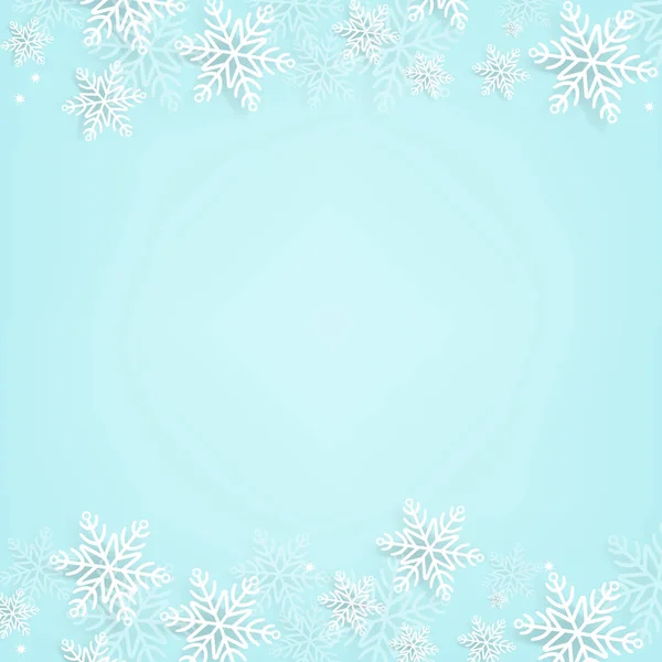 Niebieskie Tło Płatkiem Śniegu Siatką Gradientową Ilustracja Wektora — Wektor stockowy