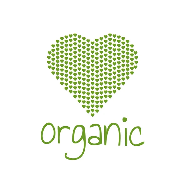 Organic Green Heart Gradient Mesh Vector Illustration — Stock Vector