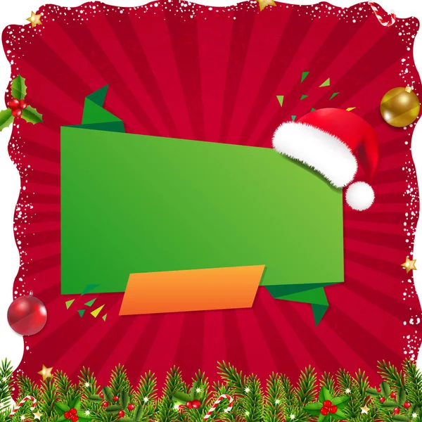 Xmas Sale Poster Christmas Origami Banner Gradient Mesh Vector Illustration — Stock Vector