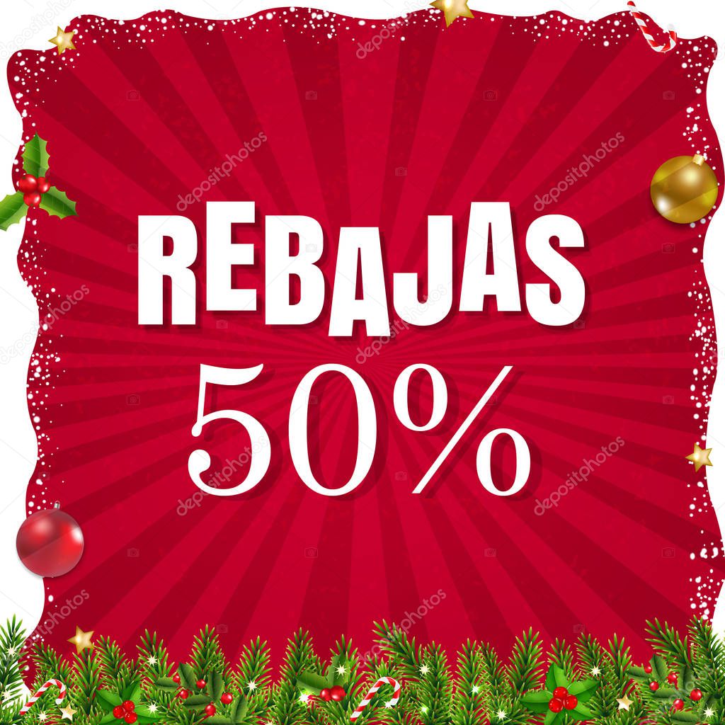 Xmas Sale Poster With Gradient Mesh, Vector Illustration