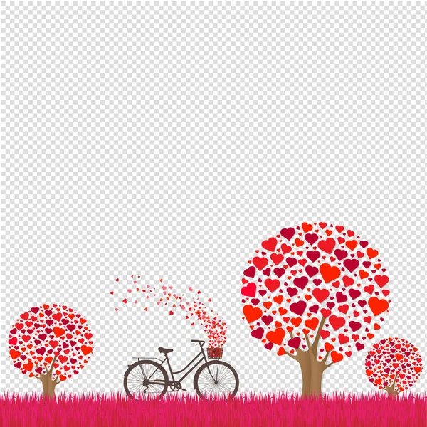 Carte Saint Valentin Avec Fond Transparent Illustration Vectorielle — Image vectorielle