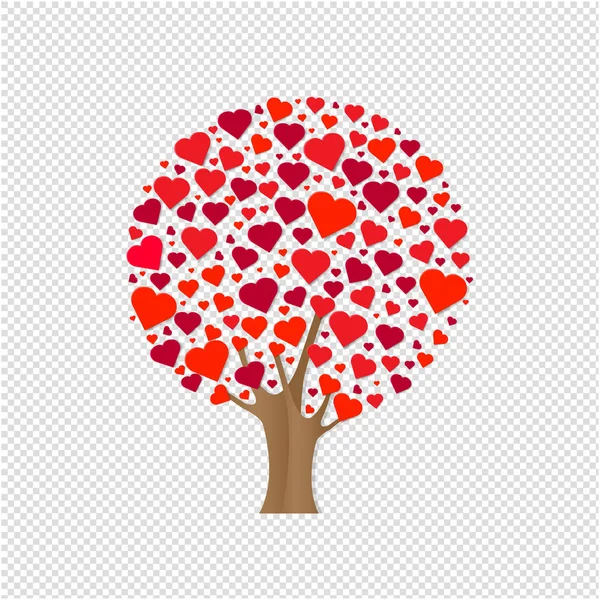 Wood Hearts Transparent Background Vector Illustration — Stock Vector