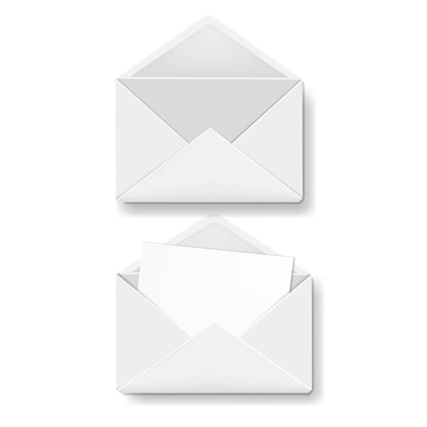 Envelope Collection White Background With Gradient Mesh, Vector Illustration