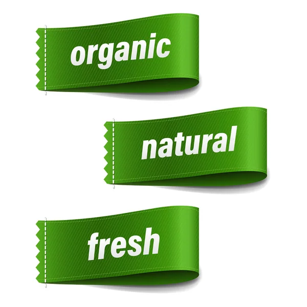 Organic Labels Set Gradient Mesh Vector Illustration — Stock Vector