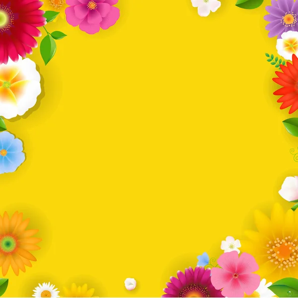 Frühlingsposter Mit Blumen Mit Gradientennetz Vektorillustration — Stockvektor