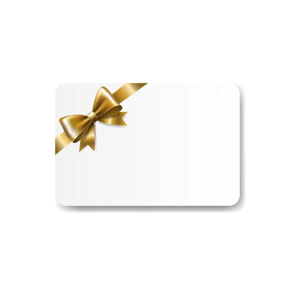 Geschenkkarte Golden Bow Isolated Gradient Mesh Vector Illustration — Stockvektor