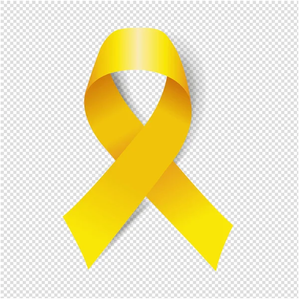 Yellow Ribbon Isolated Transparent Background Gradient Mesh Vector Illustration — Stock Vector