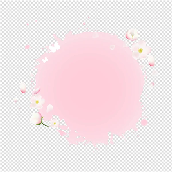 Pink Stain Flowers Sale Banner Transparent Background Gradient Mesh Vector — Stock Vector