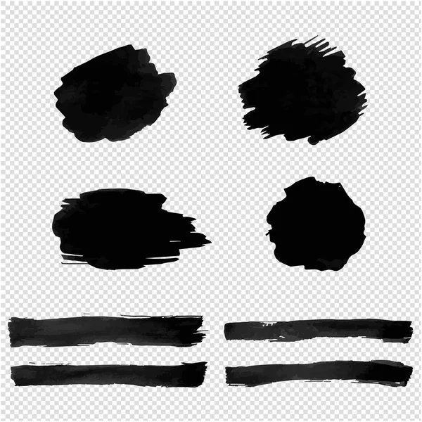 Black Blot Isolated Transparent Background Vector Illustration — Stock Vector