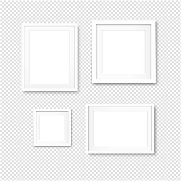 Picture Frame Set Geïsoleerde Transparante Achtergrond Met Gradiënt Gaas Vectorillustratie — Stockvector