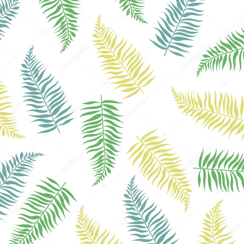 Banner With Tropical Leaves  With Gradient Mesh, Vector Illustration