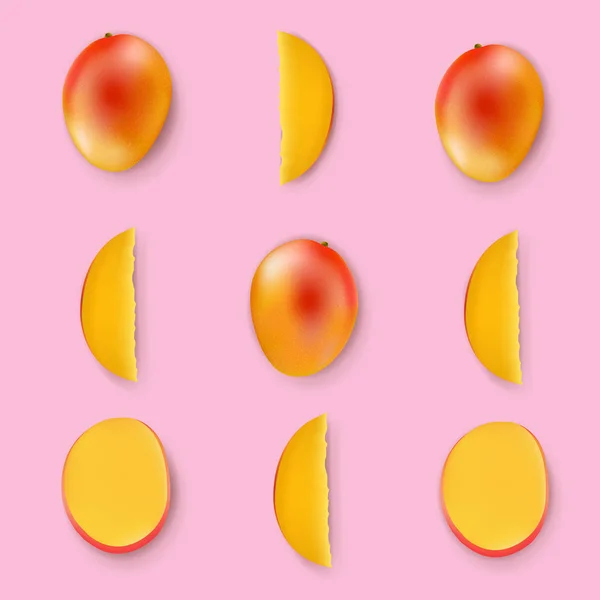 Mango Isolated Pink Background Gradient Mesh Vector Illustration — Stock Vector