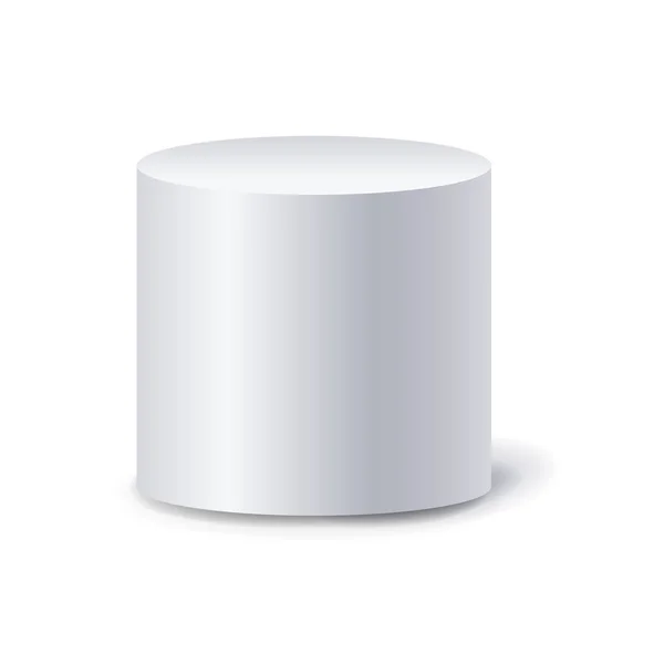 Cylindre Blanc Isolé Fond Blanc Avec Maille Dégradée Illustration Vectorielle — Image vectorielle