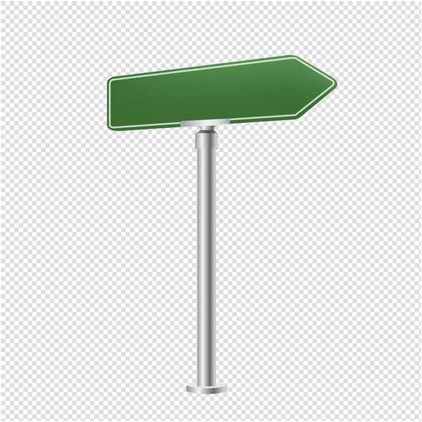 Green Blank Street Sign Isolated Transparent Background Gradient Mesh Vector — Stock Vector