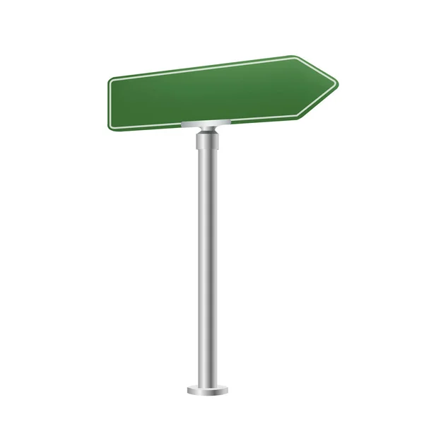 Zöld Blank Street Sign Elszigetelt Fehér Háttér Gradient Mesh Vector — Stock Vector