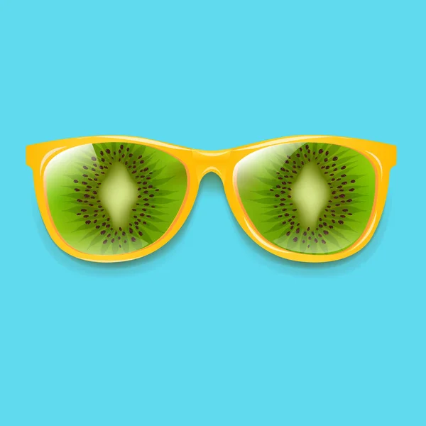 Gafas Sol Con Fondo Kiwi Menta Con Malla Degradada Ilustración — Archivo Imágenes Vectoriales