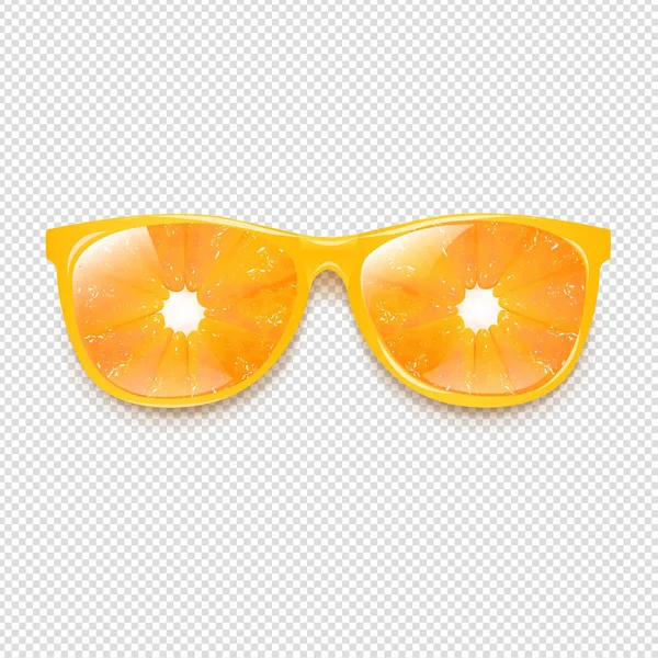 グラデーションメッシュ付きオレンジと透明な背景を持つサングラス ベクトルイラスト — ストックベクタ