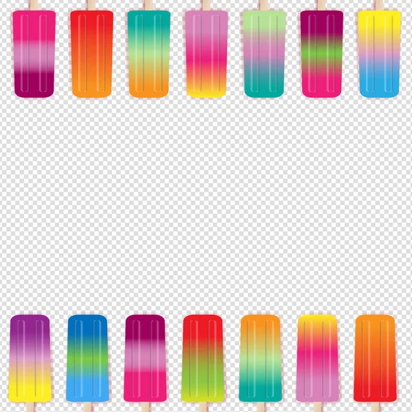 Fondo Transparente Del Cartel Del Helado Colección Colorida Con Malla — Archivo Imágenes Vectoriales