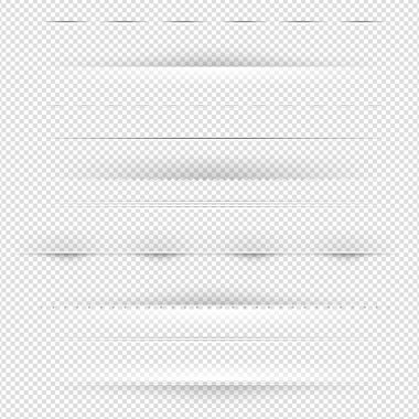 Dividers ve Shadows büyük set degrade Mesh Ile şeffaf arka plan, vektör Illustration