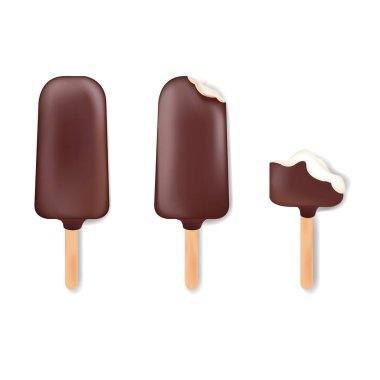 Dondurma ile kaplı çikolata degrade Mesh Ile beyaz arka plan üzerinde Izole, vektör Illustration