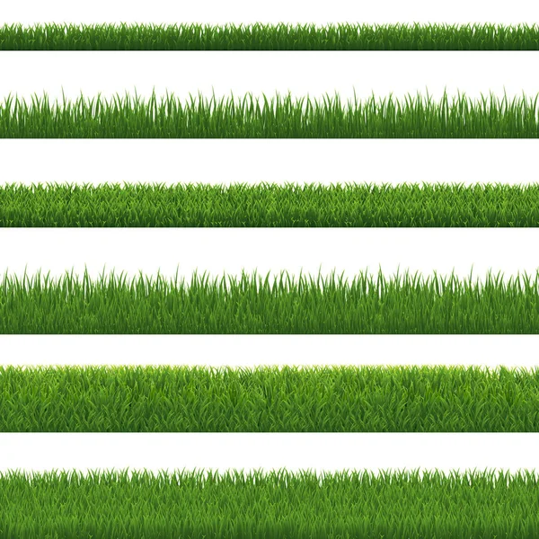 Fronteira Grama Verde Fundo Branco Ilustração Vetorial — Vetor de Stock