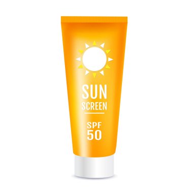 Güneş Koruma Kozmetik Krem Şablon Gradyan Mesh, Vektör İllüstrasyon ile Izole Beyaz arka plan