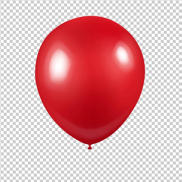 Czerwony Balon Przezroczystym Tłem Siatką Gradientową Ilustracja Wektora — Wektor stockowy