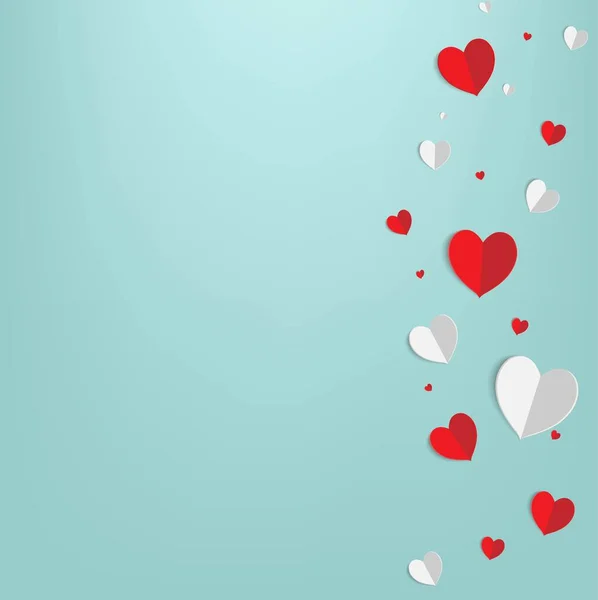 Sevgililer Günü kartı Pembe ve Beyaz Kalpler — Stok Vektör