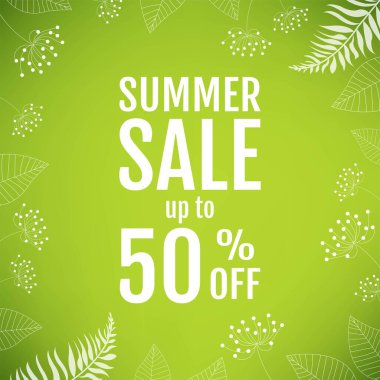 Çiçek Elemanlarıyla Yaz Satışı Posteri