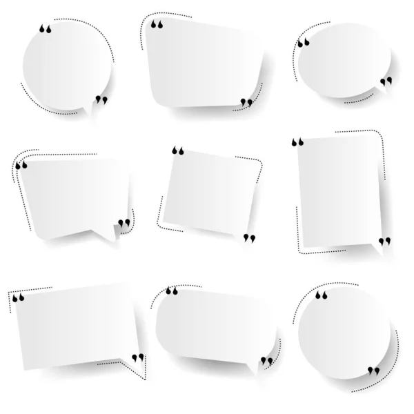 White Speech Bubbles White Background — Stock Vector