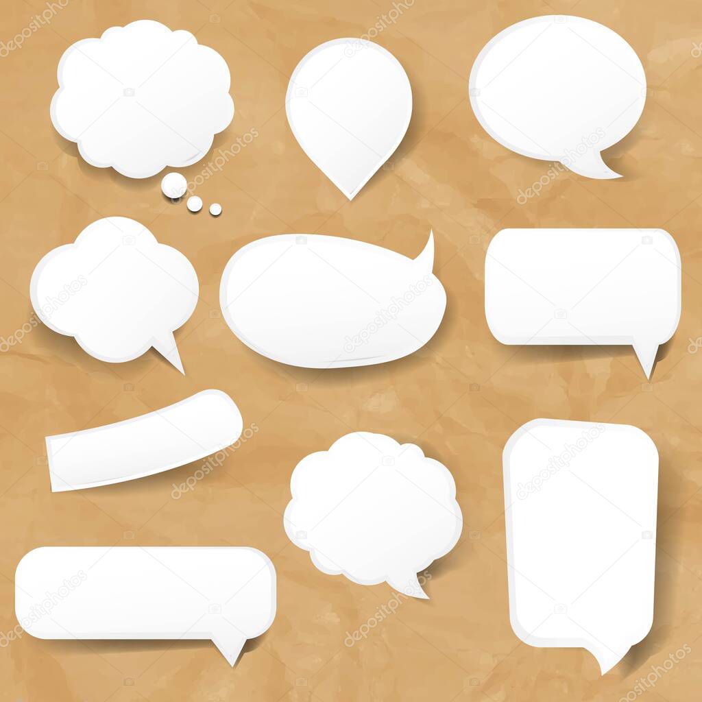 Vintage Speech Bubbles Cardboard Background