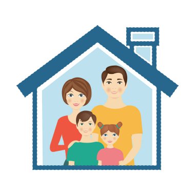 Evleri olan kadın ve erkek izole edilmiş beyaz arka plan