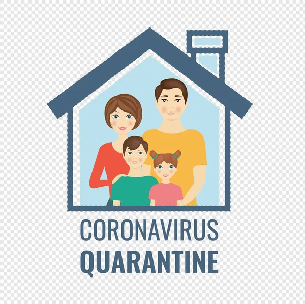 Coronavirus quarantaine affiche geïsoleerde transparante achtergrond — Stockvector