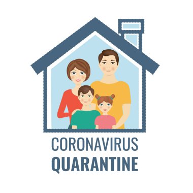 Coronavirus Karantina Posteri İzole Beyaz Arkaplan