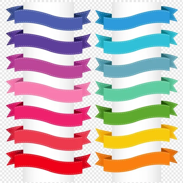 色彩斑斓的丝带大系列独立透明背景 — 图库矢量图片