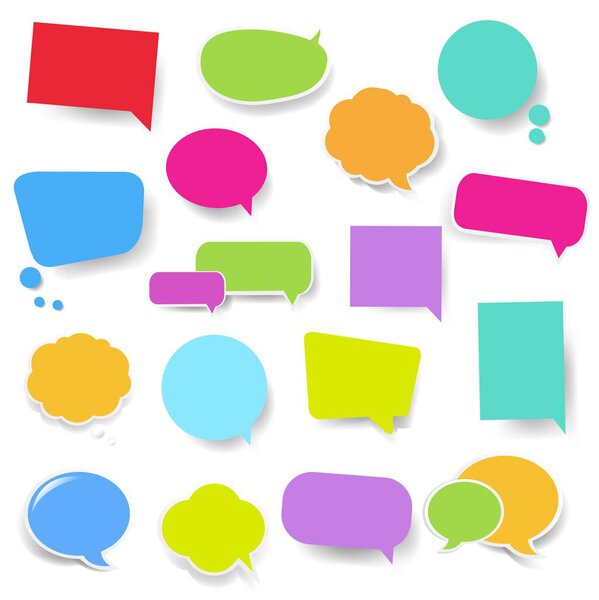 Цветной пузырь речи Набор прозрачный фон
