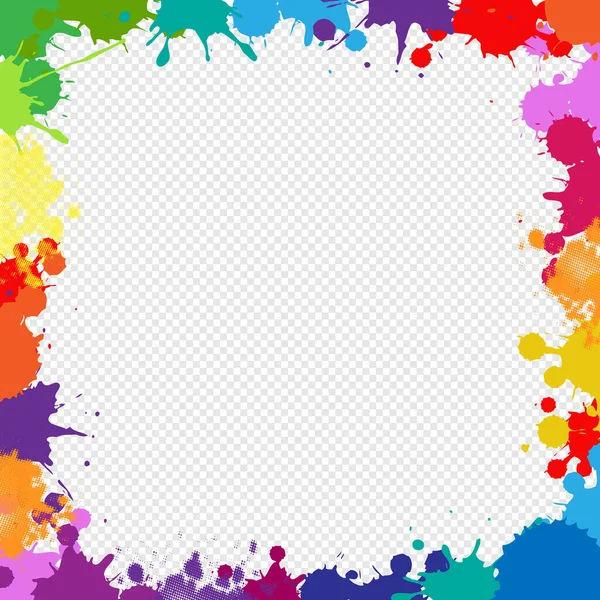 Cadre coloré avec des lobes isolés fond transparent — Image vectorielle