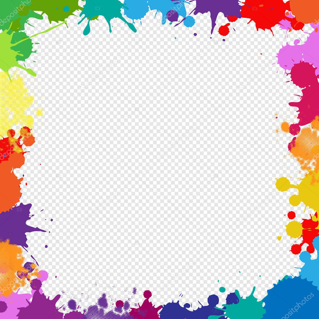 Colorful Frame With Blobs Isolated Transparent Background