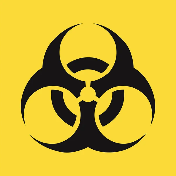 生物危害标志孤立的黄色背景 — 图库矢量图片