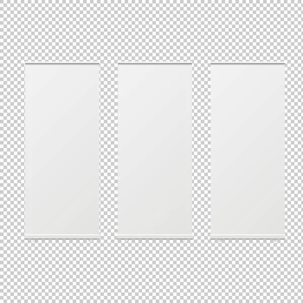 Tomma rulla upp banderoller isolerad transparent bakgrund — Stock vektor