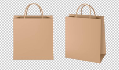 Kahverengi Alışveriş Kağıt Torbası Koleksiyonu İzole edilmiş Şeffaf Arkaplan