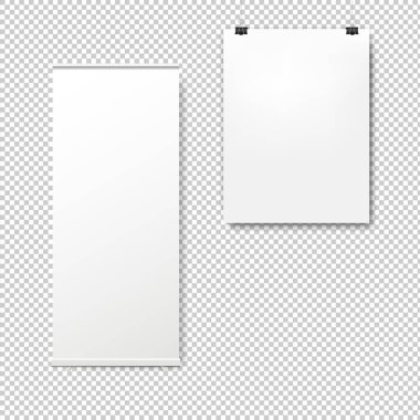 Boş Yuvarlan Pankartlar izole edilmiş Şeffaf Arkaplan