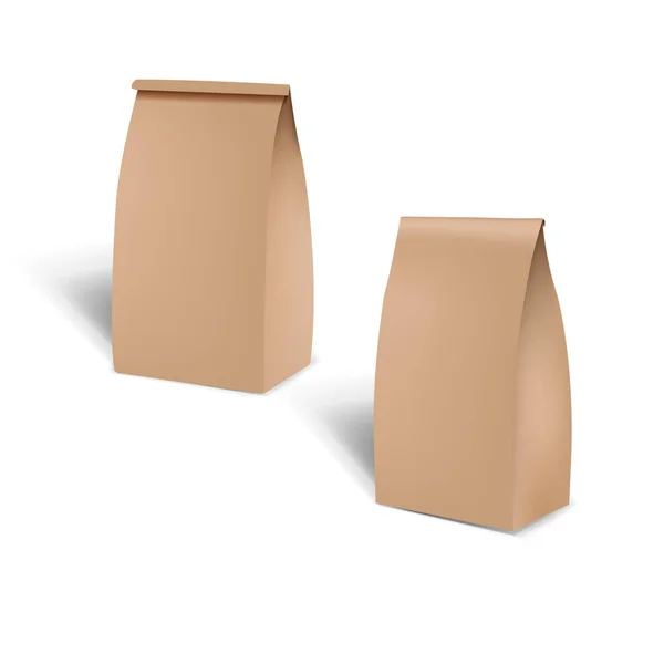 Brown Shopping Paper Bag isolato sfondo bianco — Vettoriale Stock