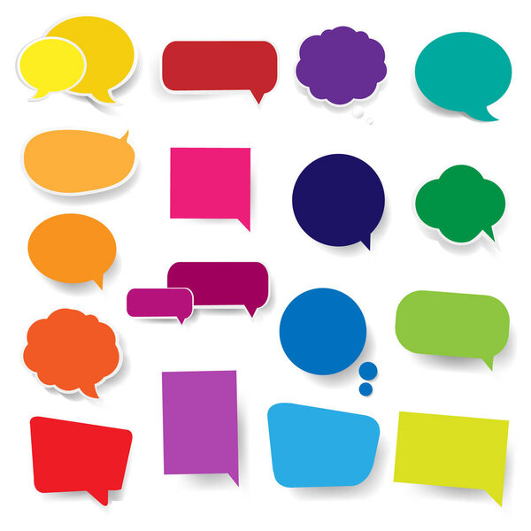 Цветные пузыри речи на белом фоне
